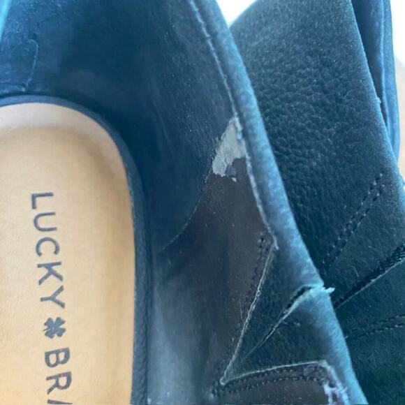 Lucky Brand Black Open Toe Wedge Tylera Booties - SIze 8 - Picture 10 of 10